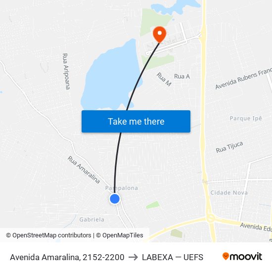 Avenida Amaralina, 2152-2200 to LABEXA — UEFS map