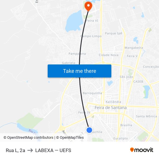 Rua L, 2a to LABEXA — UEFS map