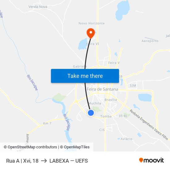 Rua A | Xvi, 18 to LABEXA — UEFS map