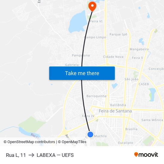 Rua L, 11 to LABEXA — UEFS map