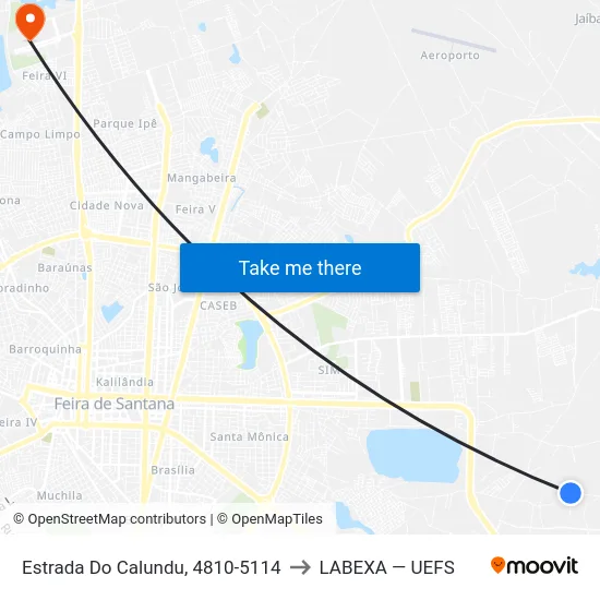 Estrada Do Calundu, 4810-5114 to LABEXA — UEFS map
