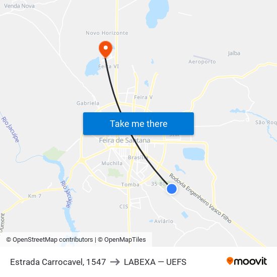 Estrada Carrocavel, 1547 to LABEXA — UEFS map