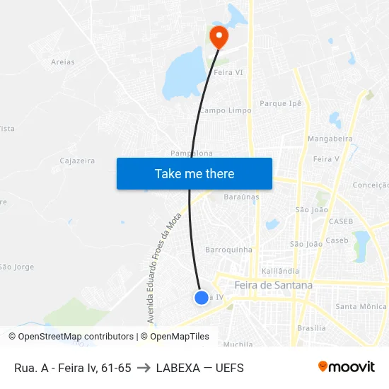 Rua. A - Feira Iv, 61-65 to LABEXA — UEFS map