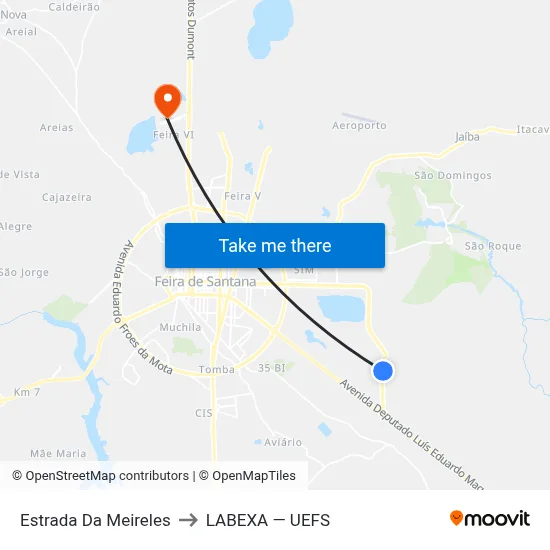 Estrada Da Meireles to LABEXA — UEFS map