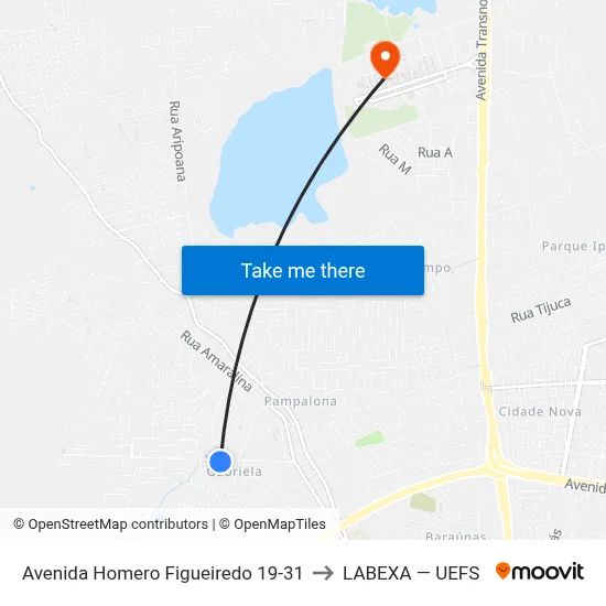 Avenida Homero Figueiredo 19-31 to LABEXA — UEFS map