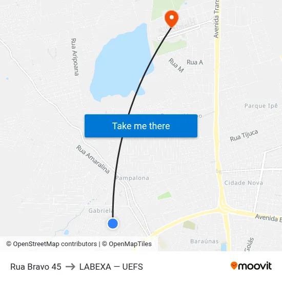 Rua Bravo 45 to LABEXA — UEFS map
