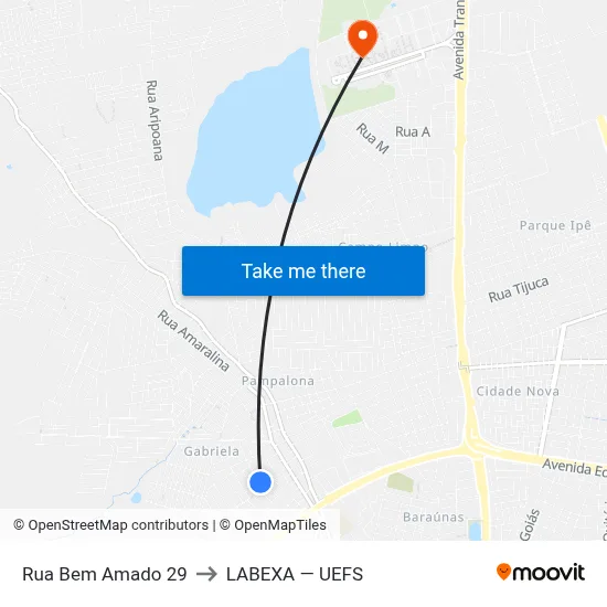 Rua Bem Amado 29 to LABEXA — UEFS map