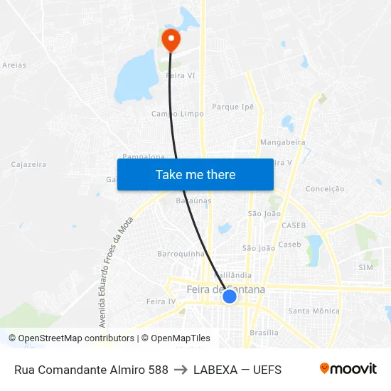 Rua Comandante Almiro 588 to LABEXA — UEFS map