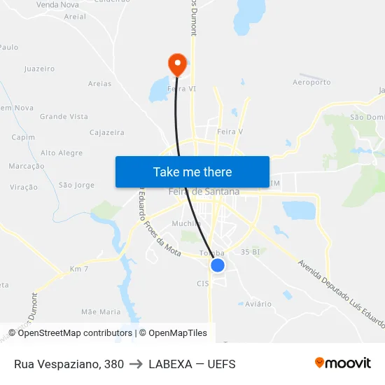 Rua Vespaziano, 380 to LABEXA — UEFS map