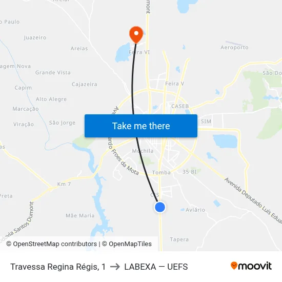 Travessa Regina Régis, 1 to LABEXA — UEFS map