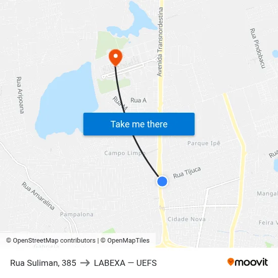 Rua Suliman, 385 to LABEXA — UEFS map