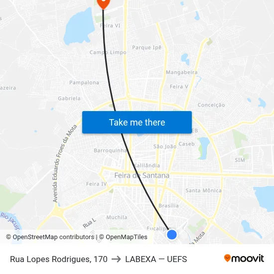 Rua Lopes Rodrigues, 170 to LABEXA — UEFS map