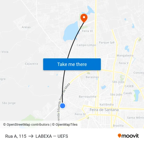 Rua A, 115 to LABEXA — UEFS map