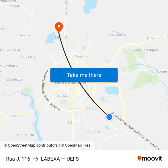 Rua J, 116 to LABEXA — UEFS map