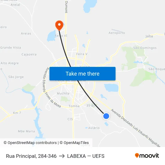 Rua Principal, 284-346 to LABEXA — UEFS map