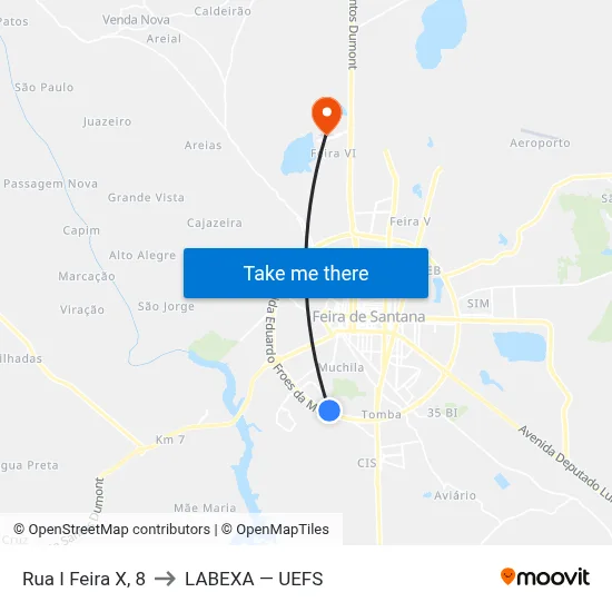 Rua I Feira X, 8 to LABEXA — UEFS map