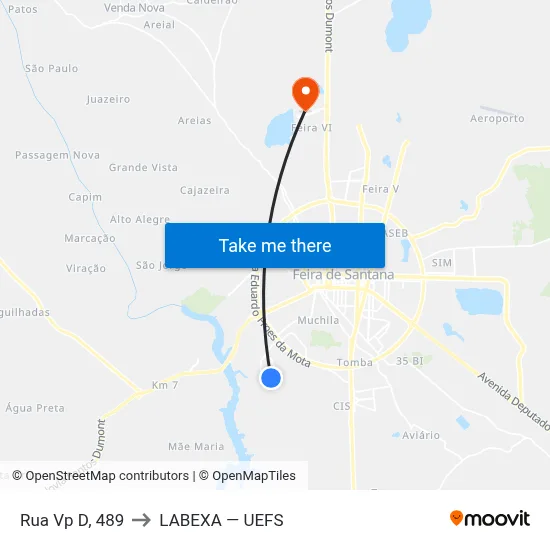 Rua Vp D, 489 to LABEXA — UEFS map