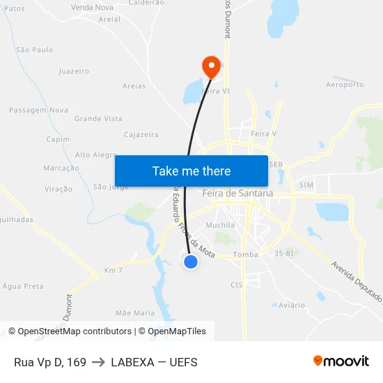 Rua Vp D, 169 to LABEXA — UEFS map