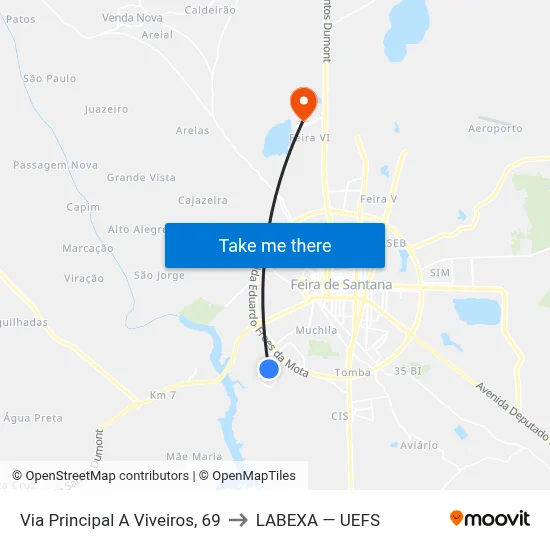 Via Principal A Viveiros, 69 to LABEXA — UEFS map