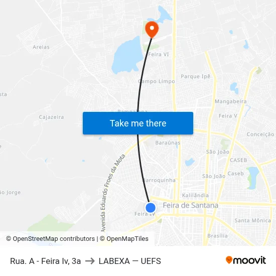 Rua. A - Feira Iv, 3a to LABEXA — UEFS map