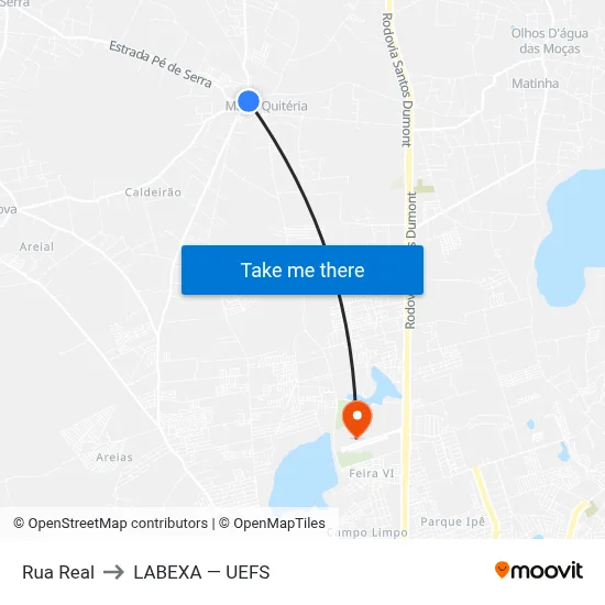 Rua Real to LABEXA — UEFS map