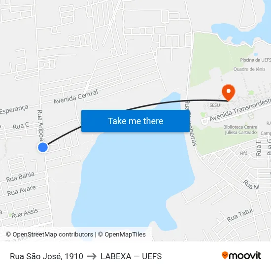 Rua São José, 1910 to LABEXA — UEFS map