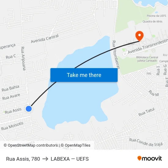 Rua Assis, 780 to LABEXA — UEFS map