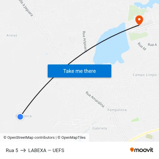 Rua 5 to LABEXA — UEFS map
