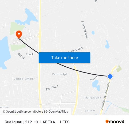 Rua Iguatu, 212 to LABEXA — UEFS map