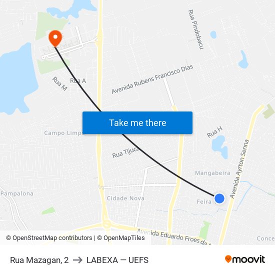 Rua Mazagan, 2 to LABEXA — UEFS map