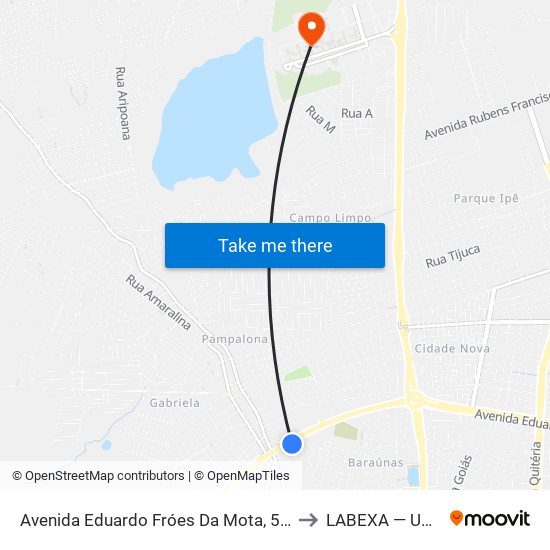 Avenida Eduardo Fróes Da Mota, 5500 to LABEXA — UEFS map