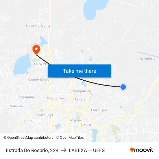 Estrada Do Rosario, 224 to LABEXA — UEFS map