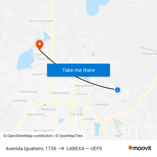 Avenida Iguatemi, 1736 to LABEXA — UEFS map