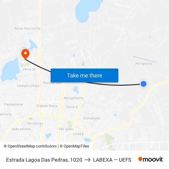 Estrada Lagoa Das Pedras, 1020 to LABEXA — UEFS map