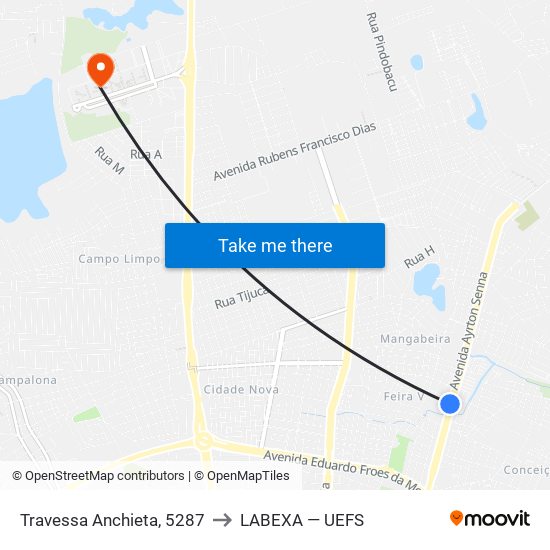 Travessa Anchieta, 5287 to LABEXA — UEFS map