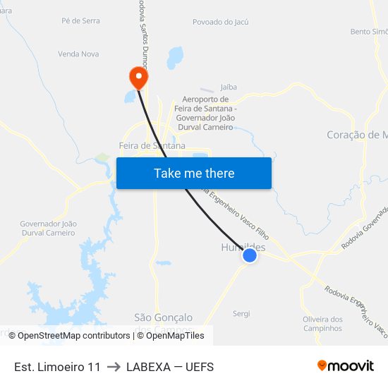 Est. Limoeiro 11 to LABEXA — UEFS map