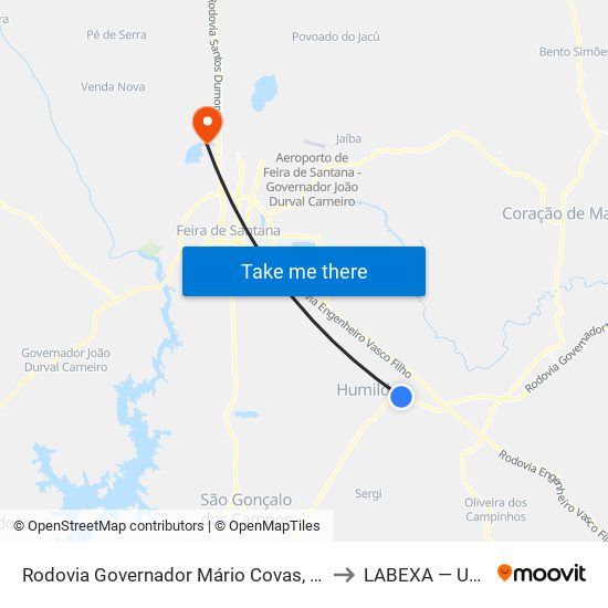 Rodovia Governador Mário Covas, 5016 to LABEXA — UEFS map