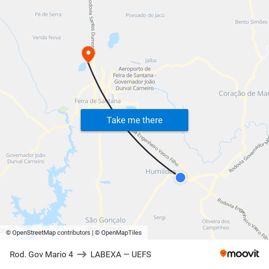 Rod. Gov Mario 4 to LABEXA — UEFS map