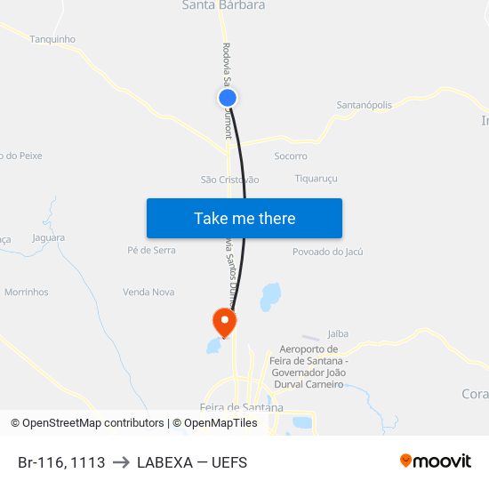 Br-116, 1113 to LABEXA — UEFS map
