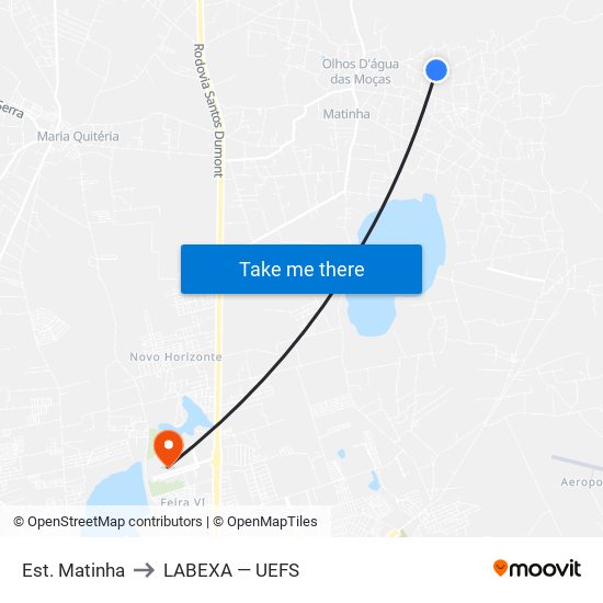 Est. Matinha to LABEXA — UEFS map