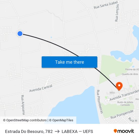 Estrada Do Besouro, 782 to LABEXA — UEFS map