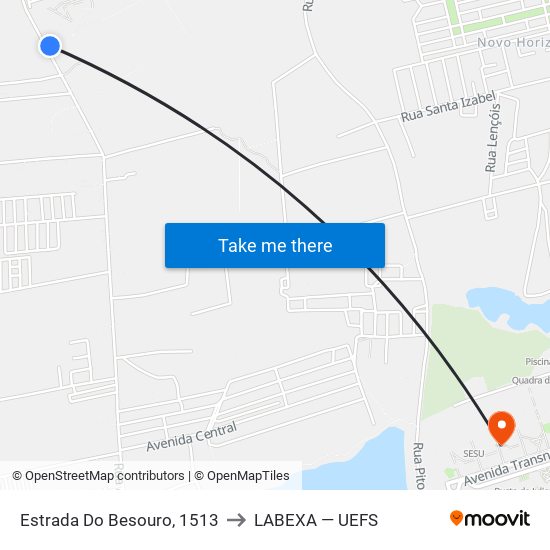 Estrada Do Besouro, 1513 to LABEXA — UEFS map