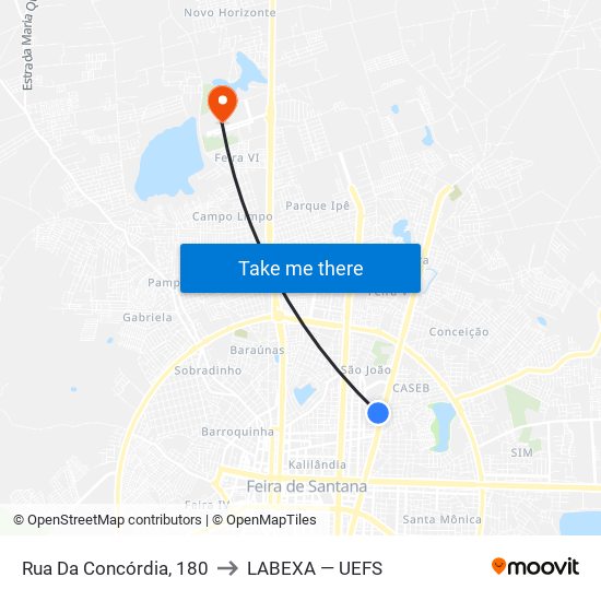 Rua Da Concórdia, 180 to LABEXA — UEFS map