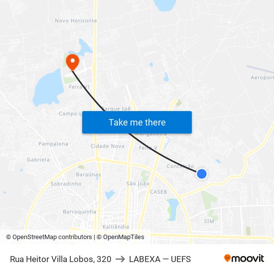 Rua Heitor Villa Lobos, 320 to LABEXA — UEFS map