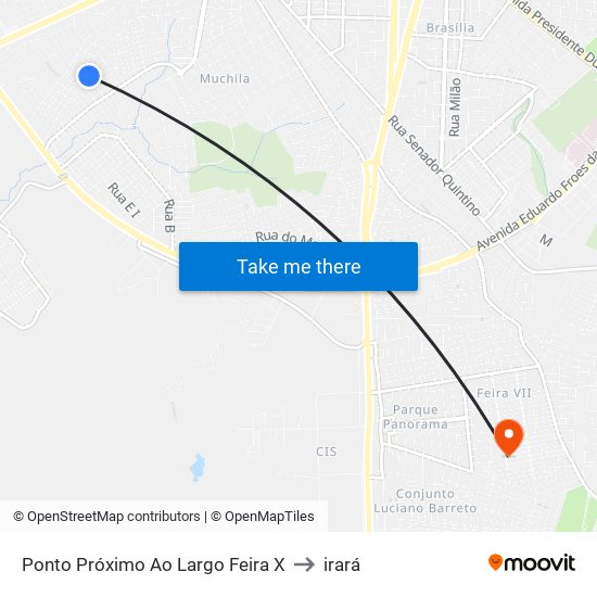 Ponto Próximo Ao Largo Feira X to irará map