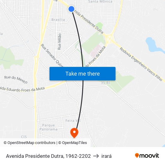 Avenida Presidente Dutra, 1962-2202 to irará map