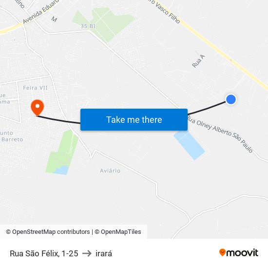 Rua São Félix, 1-25 to irará map