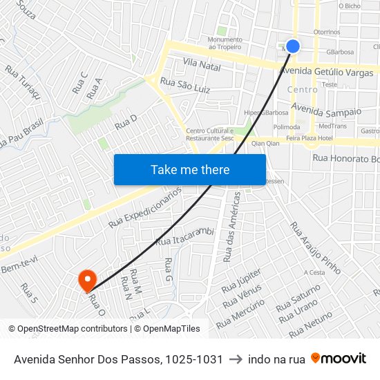 Avenida Senhor Dos Passos, 1025-1031 to indo na rua map