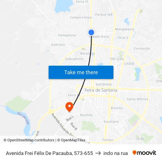 Avenida Frei Félix De Pacauba, 573-655 to indo na rua map