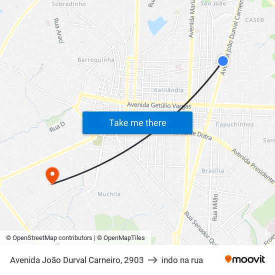 Avenida João Durval Carneiro, 2903 to indo na rua map